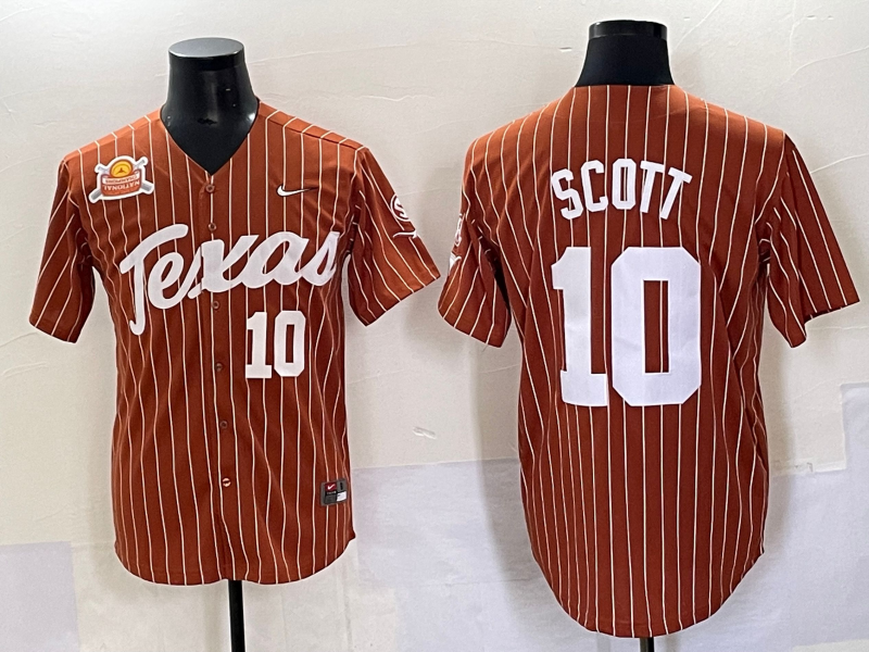 Men Texas Longhorns #10 Scott brown Nike joint Name NCAA 2025 Jersey style 5->ncaa teams->NCAA Jersey